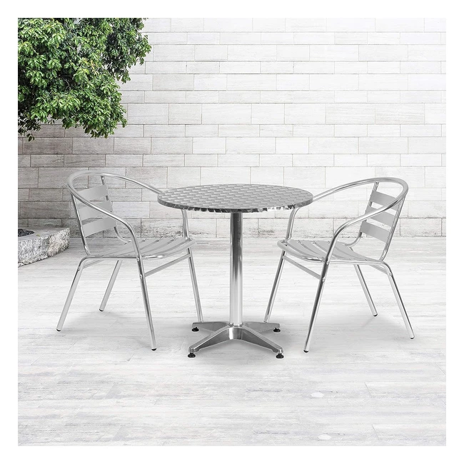 Tableau 275 Aluminium Ronde Intérieur/Extérieur avec Base - Flash Furniture