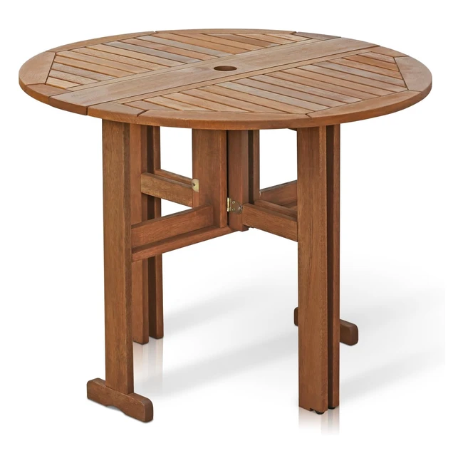 Furinno FG17035 Tioman Hardwood Patio Furniture Gateleg Round Table