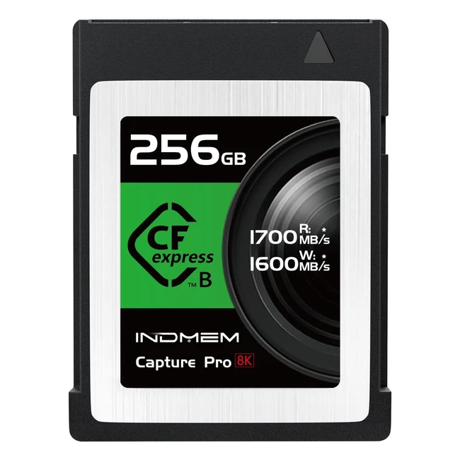 Indmem CFexpress Type B Card 256GB | 1700MB/s Read | 1600MB/s Write | 8K RAW Video