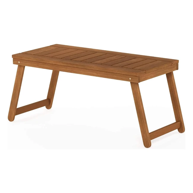 Furinno Patio Folding Tables - Natural Wood, Waterproof & Weatherproof - 10414W x 4292H x 4521D cm
