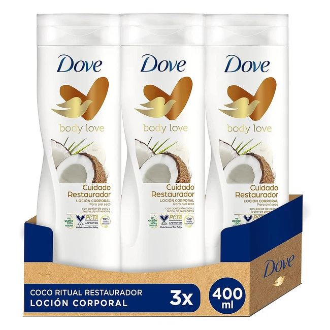 Dove Crema Hidratante Corporal Restauradora con Aceite de Coco 100 Natural y Le