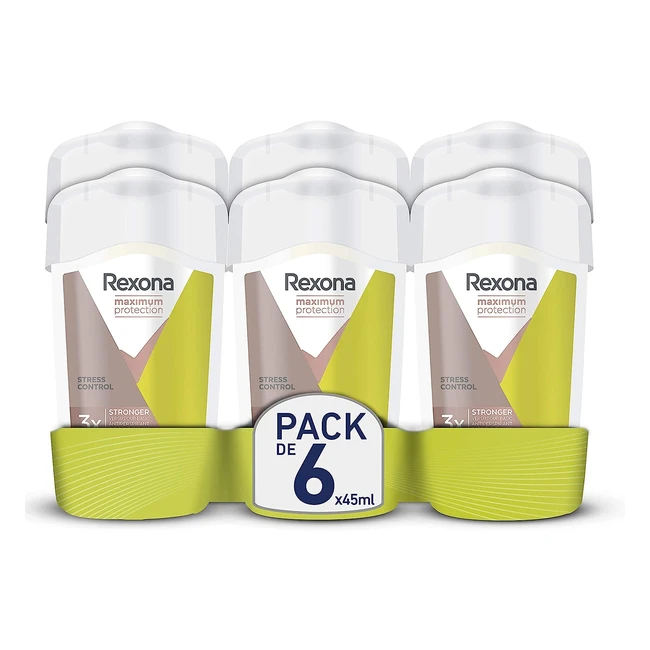 Rexona Maximum Protection Desodorante Mujer Soft Solid Stress Control 45ml - Pack de 6