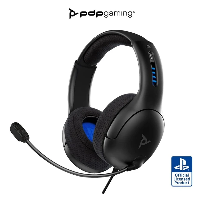 Casque filaire PDP Gaming LVL50 pour PlayStation PS4 PS5 PC iPad Mac - Réduction de bruit, microphone bidirectionnel, léger et confortable - Noir