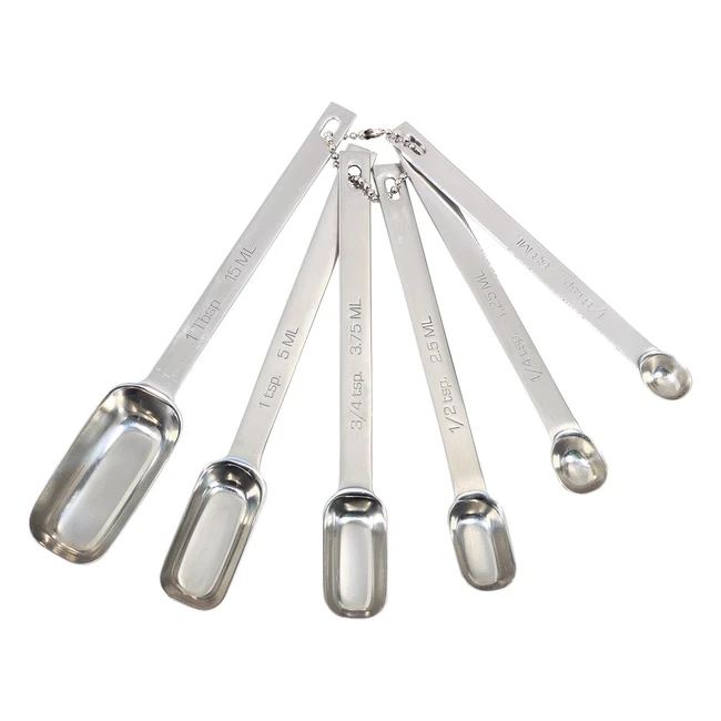 Set de 6 cucharas de medir de acero inoxidable