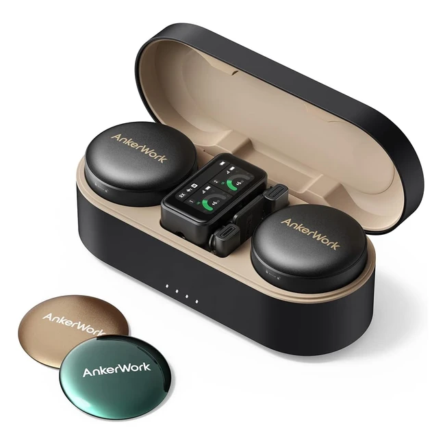 Ankerwork M650 Wireless Lavalier Microphone - Pro Noise Cancellation, 200m Transmission, 15h Battery