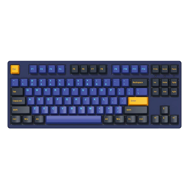 Akko 3087 Horizon - Tastiera Gaming Meccanica Cablata - Antighosting - Layout Compatto - Switches Lineari - Giallo Crema