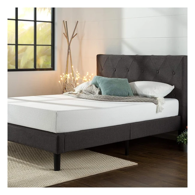 Zinus Shalini 35 cm Gepolsterter Rahmenbettgestell Lattenrost Holzlattenunterstützung 180 x 200 cm