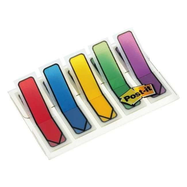 Post-it Index Arrows - 5 Colours - 20 of Each - Clear Dispenser - 12mm