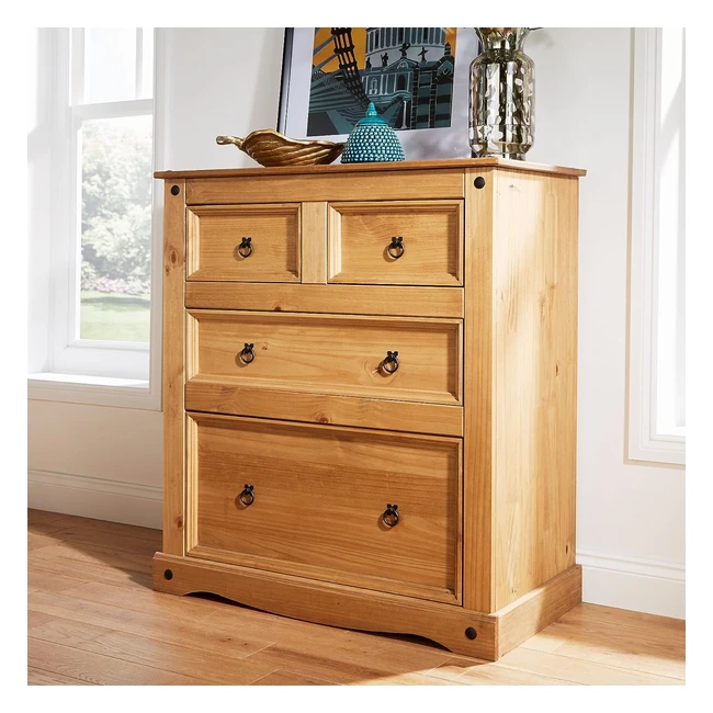 Home Source Corona Chest of Drawers - 22 Drawers - Solid Pine Furniture