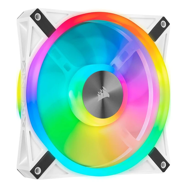 Corsair iCUE QL140 RGB 140mm Fan - White | Speeds up to 1250 RPM | 34 Individually Addressable RGB LEDs