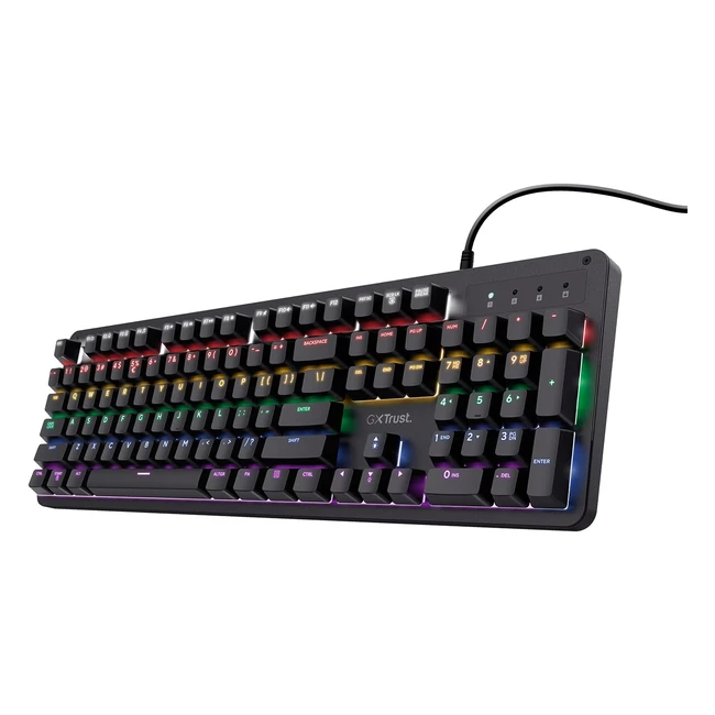 Teclado Gaming Trust GXT 1863 Thaz - QWERTY Español - Interruptores Mecánicos Red Outemu - 14 Modos de Color