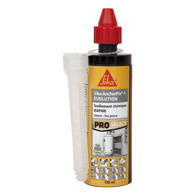 Scellement chimique rapide Sika pour objets lourds - Résine époxy ton pierre 165 ml