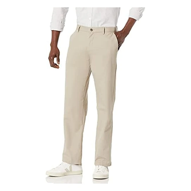 Amazon Essentials Men's Classic-Fit Wrinkle-Resistant Chino Trousers - Big & Tall, Khaki Brown, 36W x 30L