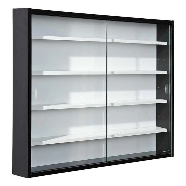 Inter Link Sammlervitrine Hängevitrine Wandregal Glasvitrine Schwarz Weiß 80x60x95cm