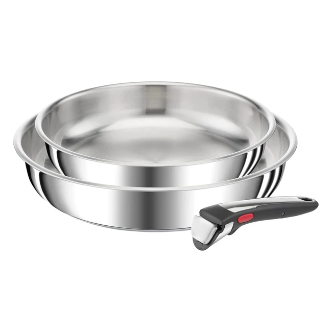 Tefal Ingenio Préférence Set 3 pièces - Acier inoxydable - Induction - Fabriqué en France - Polyvalence - Gain de place