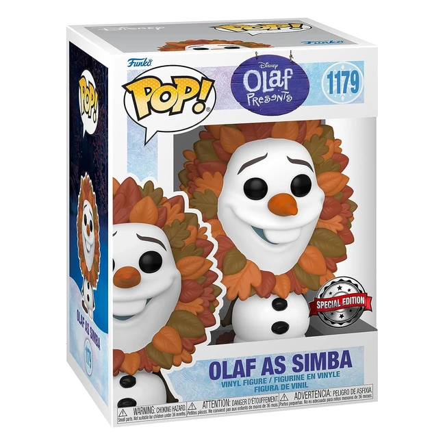 Funko Pop Disney Frozen Olaf as Lion King - Esclusiva Amazon - Figura in Vinile da Collezione