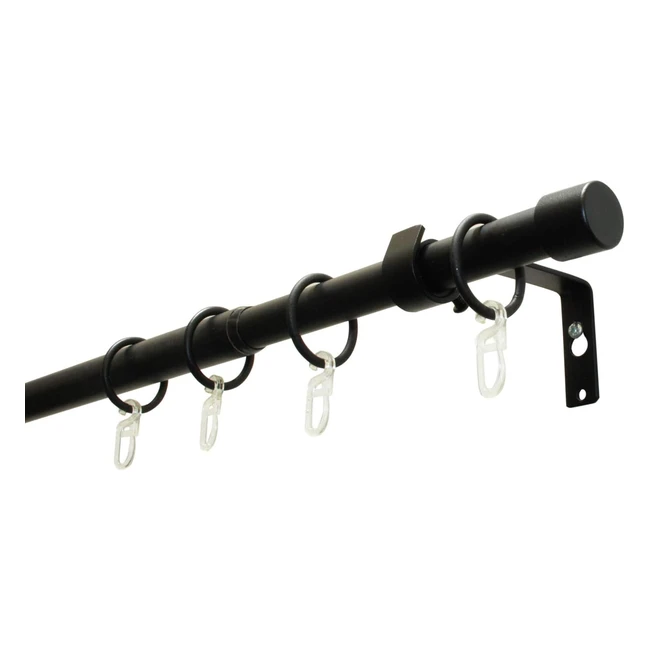 Gardinia Jeu de Tringles Rideaux Cap 1 Rail 1916 cm 120190 cm Noir Mat Extensibl