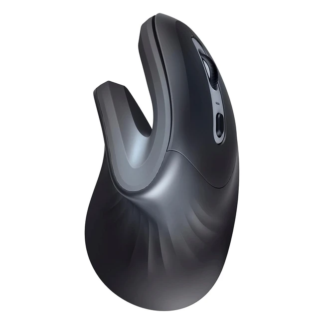 Trust Verro Vertical Mouse - Wireless Ergonomic Mouse with 60° Angle - 600-1600 DPI - 6 Buttons - Right Hand Users - RF 2.4GHz - Black