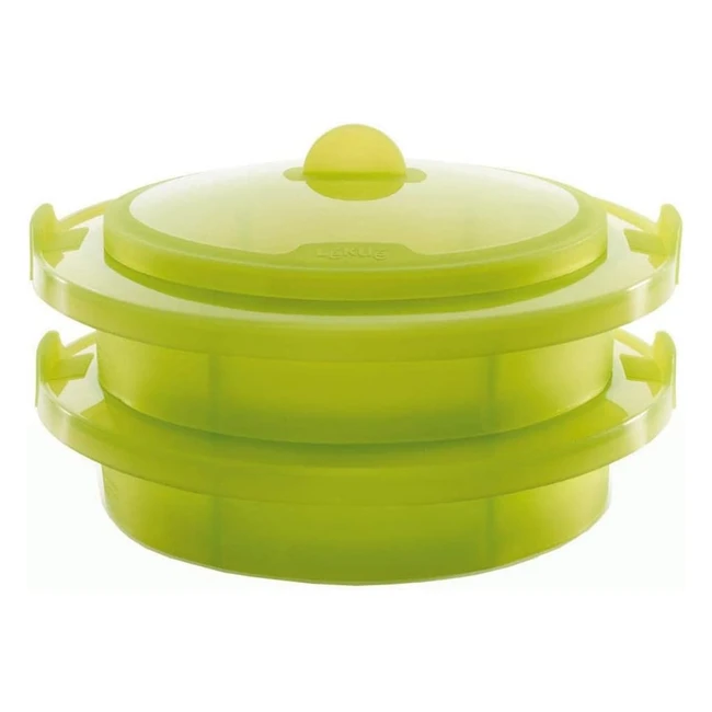 Vaporiera LKU 3400702V09U004 a 2 Livelli con Coperchio Verde - Ideale per Cucinare Sani e Deliziosi Piatti
