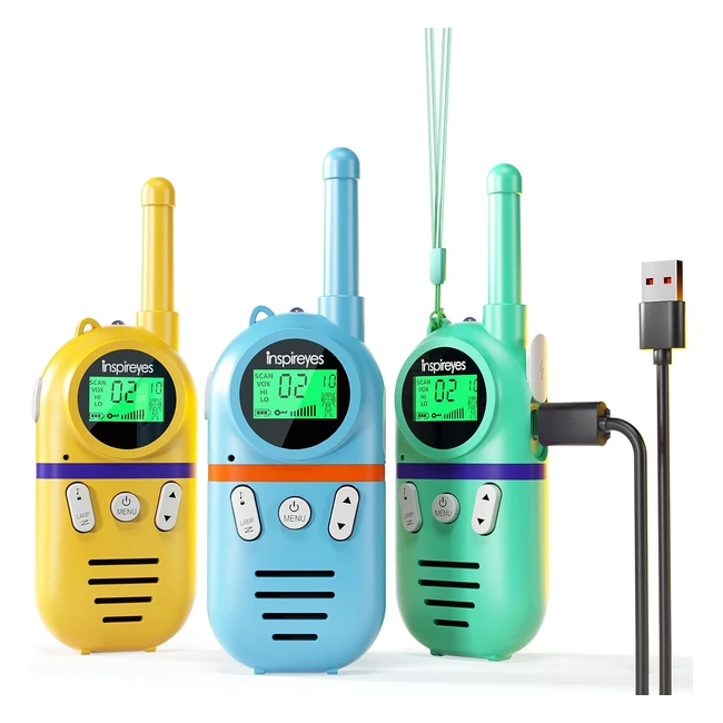 Rechargeable Walkie Talkies for Kids - 48 Hours Working Time, Long Range, 8 Channels - Perfect Birthday Gift for Boys and Girls