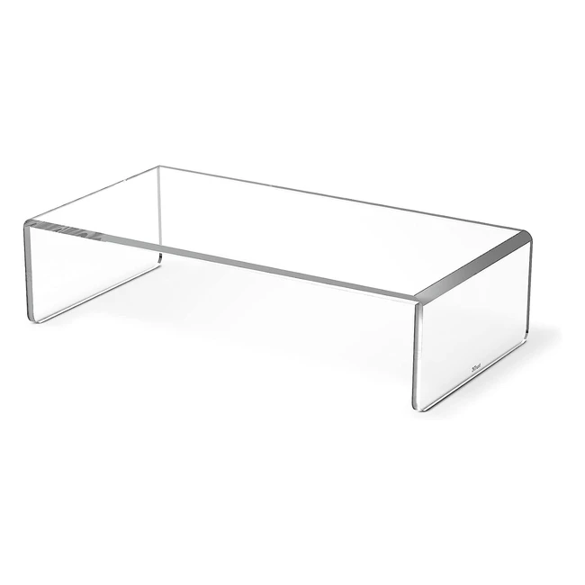 Trust Monta Monitor Stand - Acrylic Computer Screen Riser - Universal Shelf Organizer - Ergonomic Design - 40x20x10cm