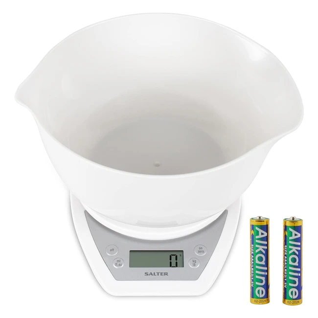 Salter elektronische Waage mit doppelter Ausgießschüssel, weiß