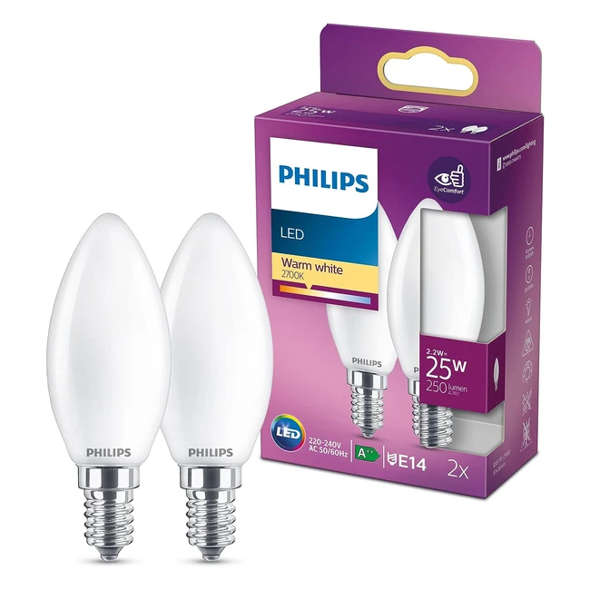 Philips Lighting Ampoule LED Transparent - Lot de 2 (Réf: 1) - Éclairage instantané, longue durée de vie