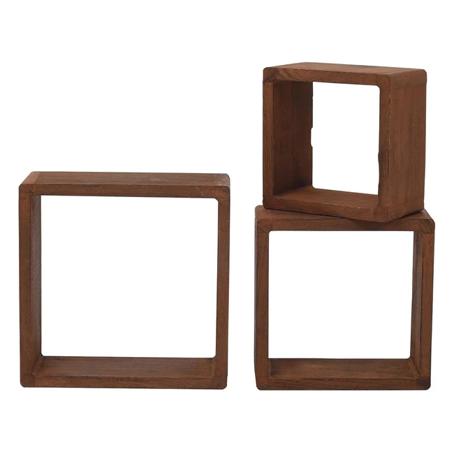 Rebecca Mobili Wandregale Set | Holz | Quadratisch | 3er Set | Regale für Schlafzimmer und Wohnzimmer
