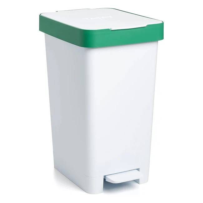Pattumiera Smart 25L con Pedale Retrattile - Capacità 30L - Verde Riciclaggio