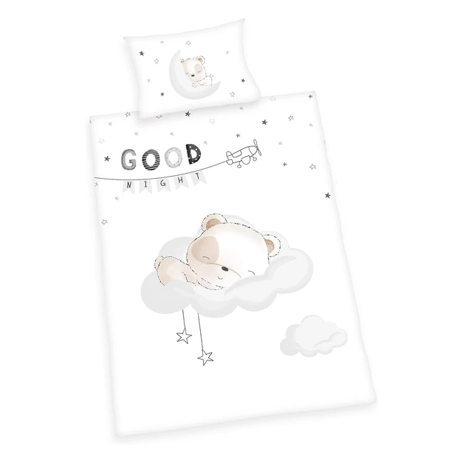 Set Biancheria da Letto Reversibile Orsetto Addormentato 100x135cm - Herding