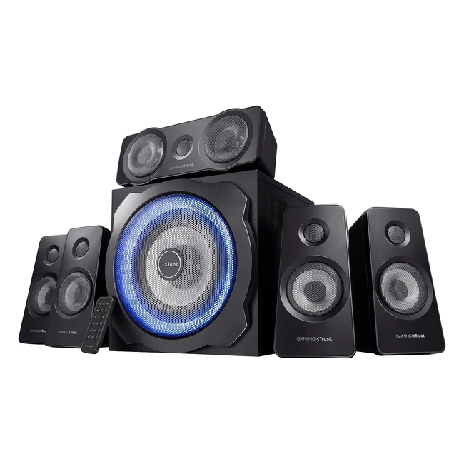 Trust Sistema Altoparlanti Surround 5.1 GXT 658 Tytan Nero - Suono Potente e Luci Sincronizzate