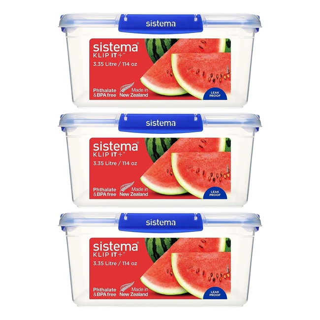 Sistema Klip It Plus Vorratsbehälter Set 335L, auslaufsicher, stapelbar, luftdicht, BPA-frei, 3er Pack