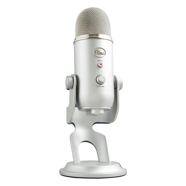 Blue Yeti USB Mikrofon für Aufnahme, Streaming, Podcasting, Gaming, Voiceover und mehr - Plug n Play auf PC und Mac - Silber