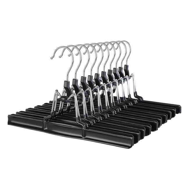 Songmics 10-Pack Trousers Hangers Skirt Hangers | 360° Swivel Hook | Black | CRI07B1026