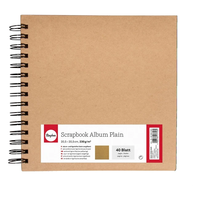 Album Photos Marron Rayher 60682000 - Reliure Spirale 40 Pages 205x205cm