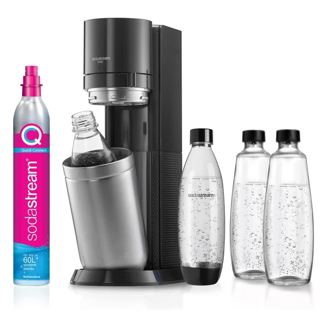 Sodastream Wassersprudler Duo mit CO2-Zylinder 2x 1L Glasflasche und 2x 1L sp
