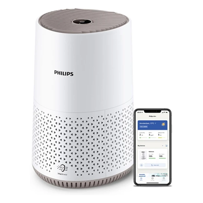 Philips Luftreiniger 600 Serie - Ultraleise und energieeffizient - Fr Allergiker - Hepafilter entfernt 99,97% der Schadstoffe - Rume bis zu 44m2 - Appgesteuert - Wei - AC065010