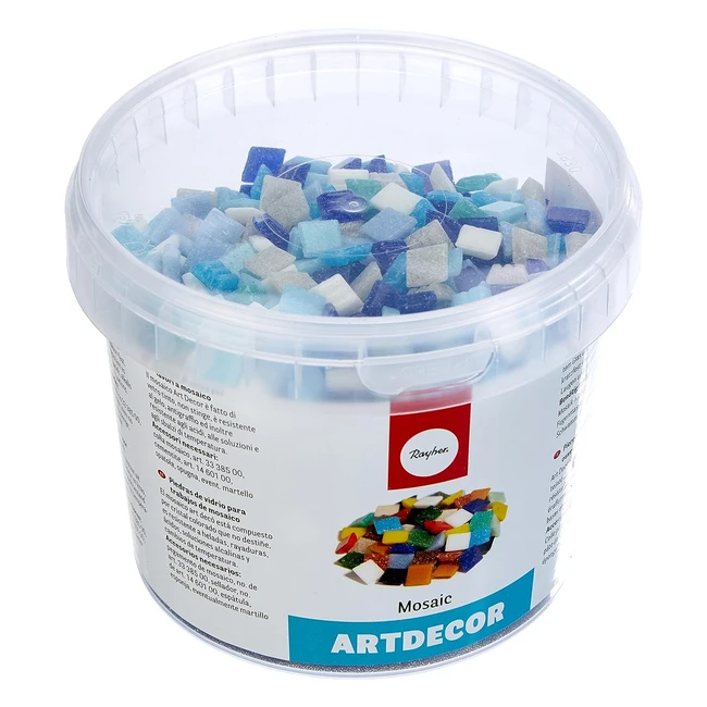 Piedras de Mosaico Rayher 1x1cm - Tonos Azules - 1300 Unidades - Cubo 1kg