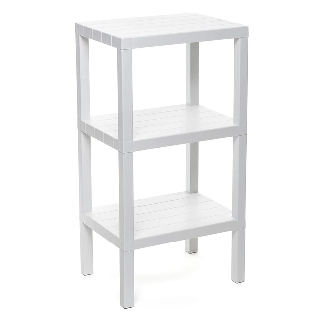 Estantería rectangular Tatay de 3 alturas, blanco, efecto madera, 38x29x735 cm