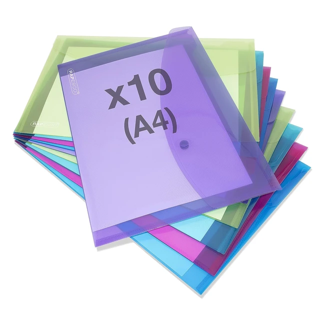 Rapesco 1665 Farbige Dokumentenmappe Foolscap A4 Sortierte Transparente Farben 10 Stck