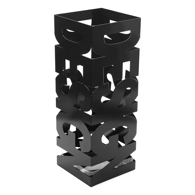 Porte-parapluie moderne Versa Design, dimensions 52x19x19 cm, métal noir