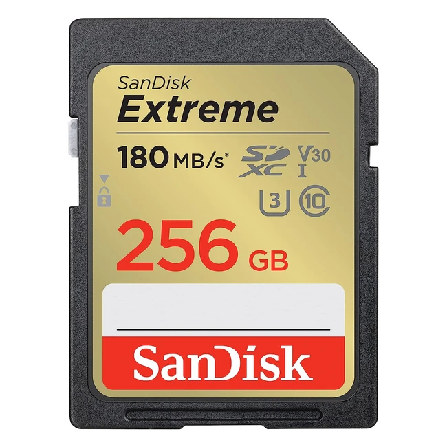 SanDisk Extreme SDXC UHS-I Speicherkarte 256GB V30 180MB/s Übertragung U3 4K UHD Videos