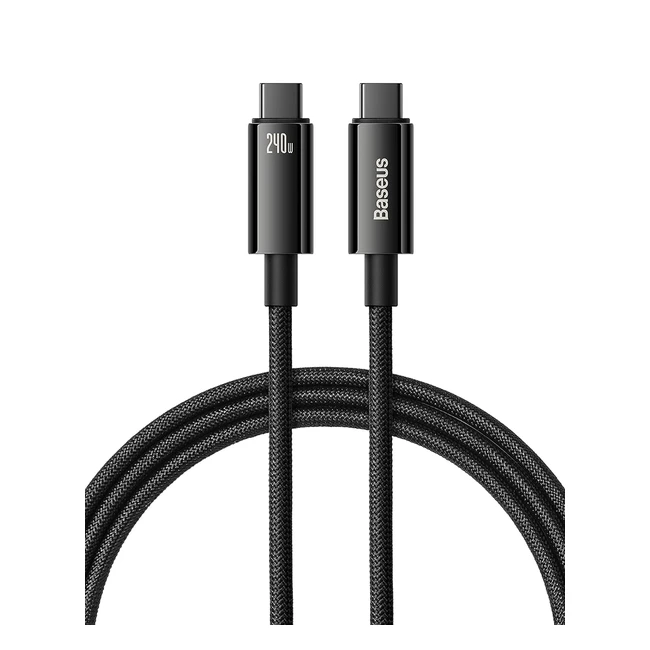 Baseus USB C Kabel 240 W 2 m PD Schnellladekabel USB C zu USB C Kabel Zinklegierung Typ C Ladekabel für MacBook Pro 2020 iPad Air Dell HP Samsung Galaxy S22 S21 S20 Steam Deck