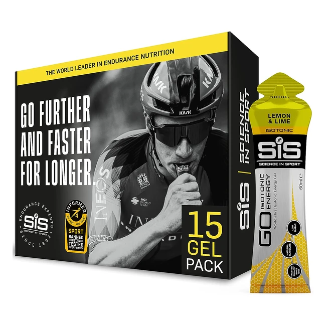 Science in Sport Go Isotonic Energy Gels - Lemon  Lime 15 Pack