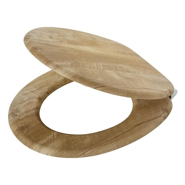 Asiento de Inodoro Tiger Hetta MDF Marrón - Cierre Suave y Resistente a Arañazos