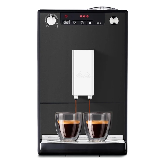 Melitta Solo Kaffeevollautomat E 950444, Mattschwarz, mit Vorbrühfunktion und abnehmbarer Brüheinheit