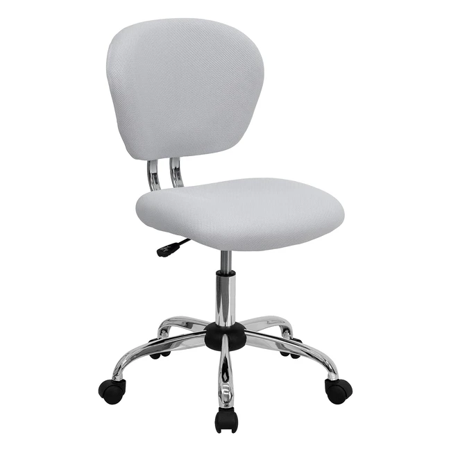 Flash Furniture Chrome White Midback Chair - Reference #2312 - Breathable Mesh Material