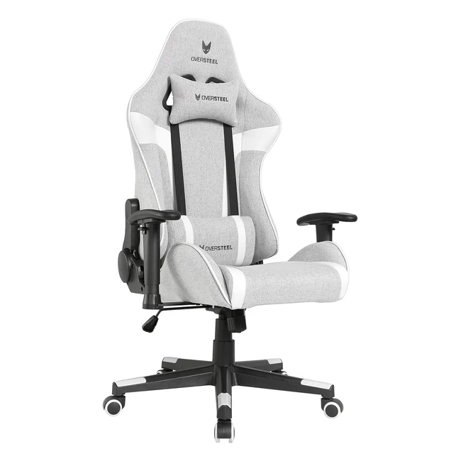 Chaise de Gaming Oversteel Ultimet - Tissu Respirant - Accoudoirs 2D - Dossier Inclinable - Gaz Classe 3 - Jusqu'à 120kg