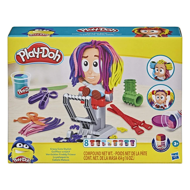 Play-Doh Crazy Cuts Haarsalon Spielset fr Kinder ab 3 Jahren mit 8 dreifarbig