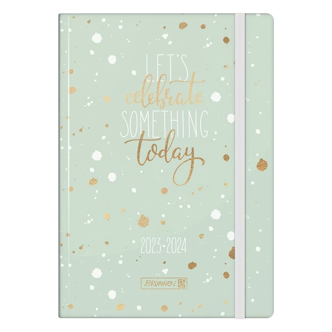 Brunnen Schuljahreskalender 2023/2024, 1 Seite, 1 Tag, A5, Mint, Sa/So auf einer Seite